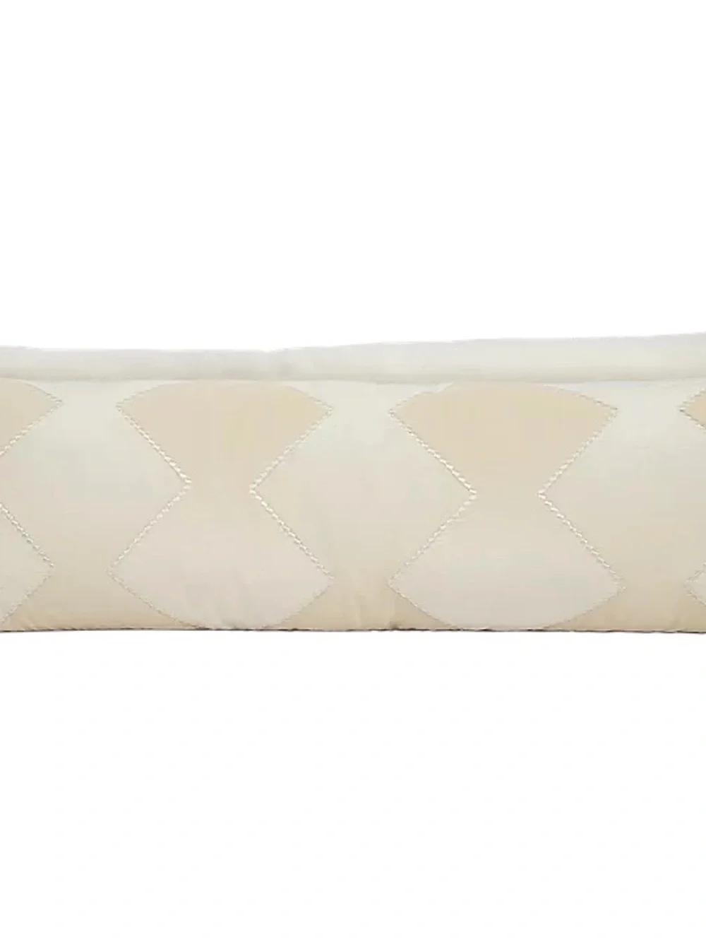 Lumbar Throw, Luxury Creamy Velvet Decorative Pillow - Plush Geometric, 42” x 14